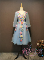 Fan Bingbing with the flower fairy short dress solo chorus dress dress host evening dress rental