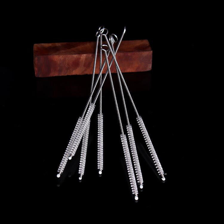 Pipe fittings metal through strip brush cleaning vent flue brush cleaning strip mouthpiece clean cotton head stick