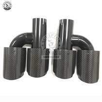 New H-type bright carbon fiber tail throat car exhaust pipe modification four out suitable for Asian Dragon Special BMW 3
