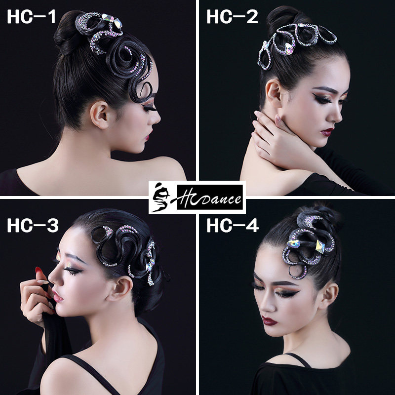HCdance Latin Dance Competition Headwear Professional Latin Headwear Disc Hair Morden National Standard Performance Headwear Inserts HC1