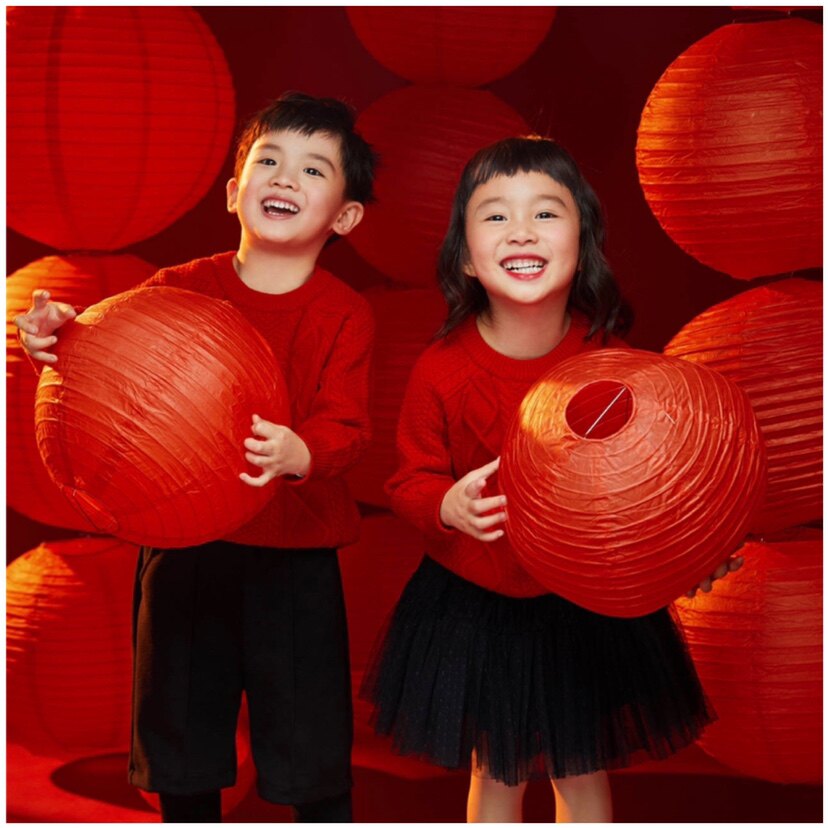 Children's New Year's Happy Photography Chinese Wind Photo Props Red Lantern Decoration Pendulum decorated with ancient dress shooting Folding Lanterns