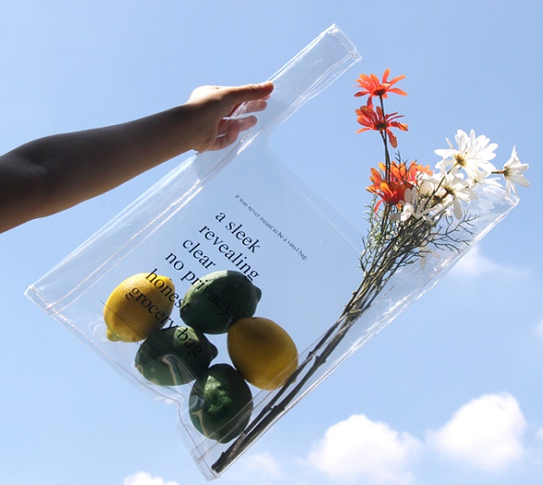 New Japanese Department Hostel Wedding Dresses Creative English Transparent Shopping Bags Ins Netred Handbag Photo Props