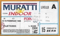 1995 Italy Milan ATP tennis tour indoor competition sports ticket collection Commemorative