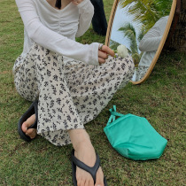 Small house sunscreen gauze pants thin straight floral pants loose drape casual mopping pants female summer all-match cool pants
