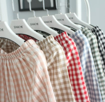 Summer mens and womens home shorts cotton five-point pants Japanese casual loose couple pajama pants large size can be worn outside the pants