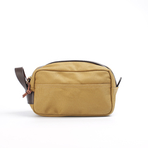 Reengraving 218 Heavy Pound Travel Wash Bag Retro High-end Handmade Long man genuine leather accessories Canvas Hands Carry Bag