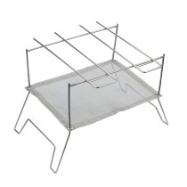 Stainless steel folding bracket stove camping bonfire fire table portable burning simple barbecue mesh firewood stove outdoor