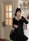 DIONKVIVI, a wealthy woman with an hourglass figure, retro black small fragrant style suit, autumn and winter jacket for women