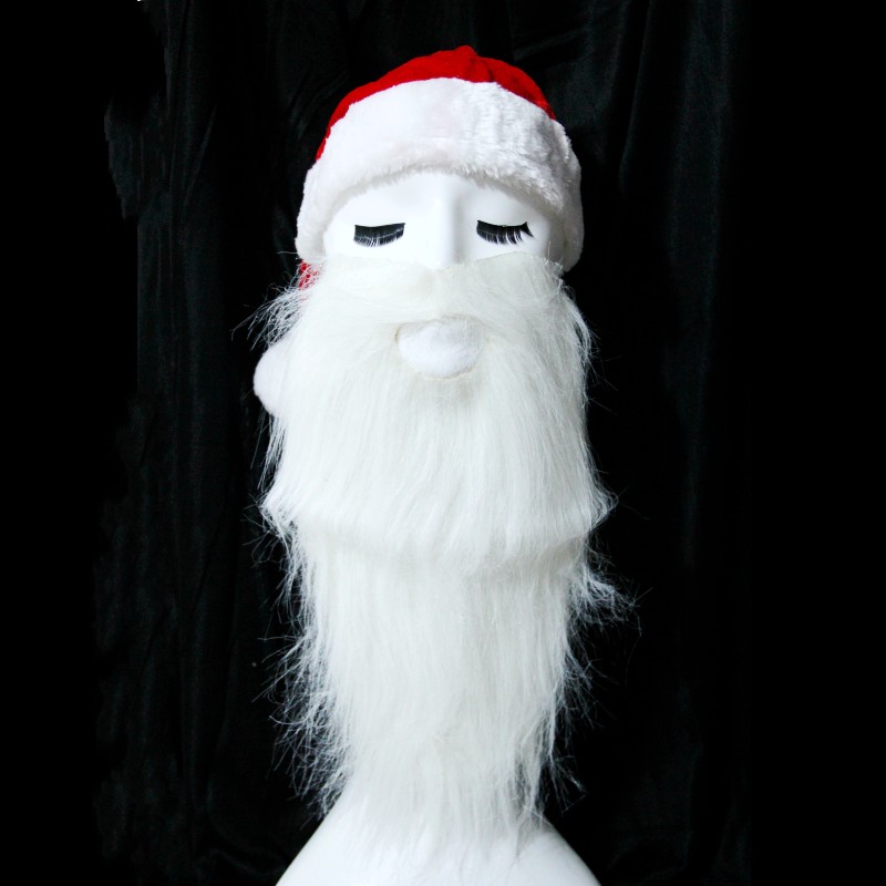 Christmas old man white beard dressed as old grandpa long white Hu shall prop 40cm adult children show supplies props