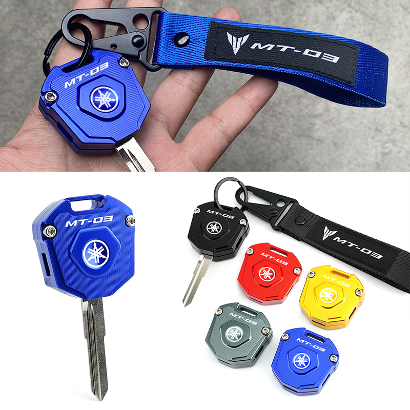 Suitable for Yamaha Motorcycle Mt03 Modified Aluminum Alloy Key Shell Protective Cover Key Chain Decorative Accessories