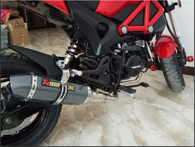 Xe máy ngang phía trước sửa đổi khỉ nhỏ MSX125 với ống xả phía sau ống xả kết nối hàng đầy đủ phần lớn - Ống xả xe máy pô on off xe máy