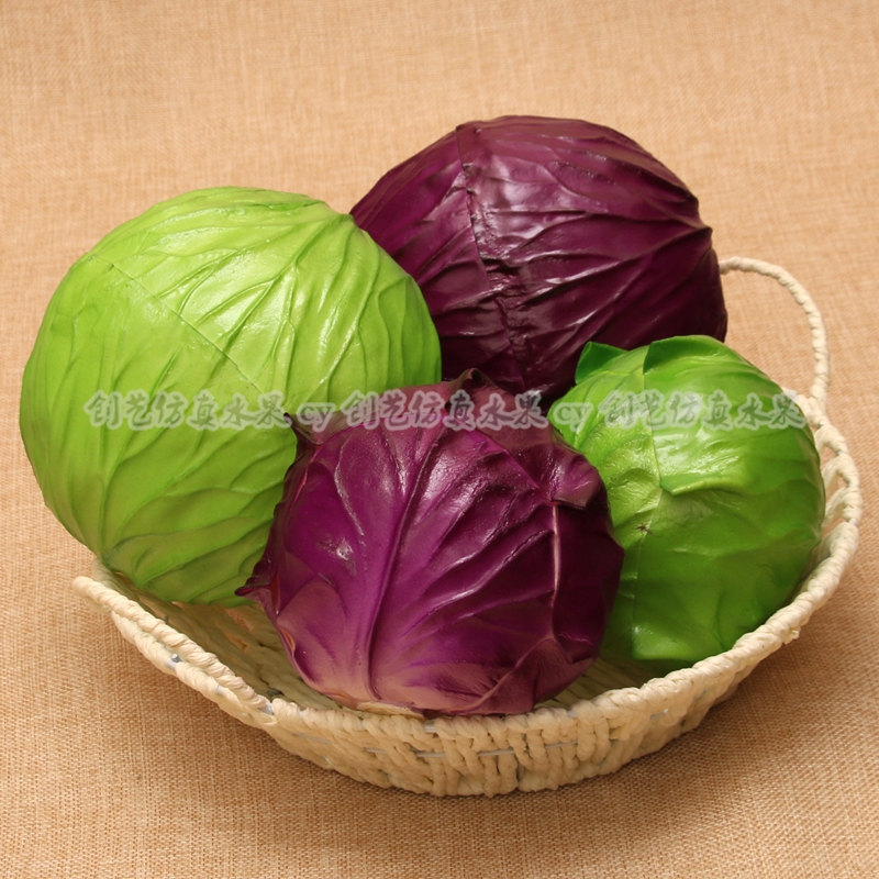 Emulated Fruit Fake Vegetable Model Cabbage Bag Dish Children Early Teaching Props Overall Cabinet Decorations Simulation Kale Blues