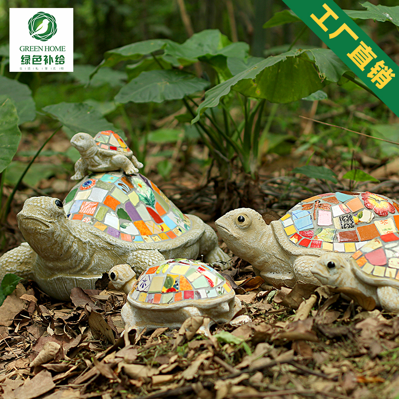  Outdoor garden Courtyard Garden landscape decoration Creative American country ceramic Animal turtle ornament