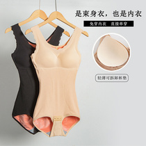 Autumn-winter plus suede warm plastic body one-piece clothes free of wearing bra to collect abdominal beam waist close-up belly underwear woman postpartum slim fit