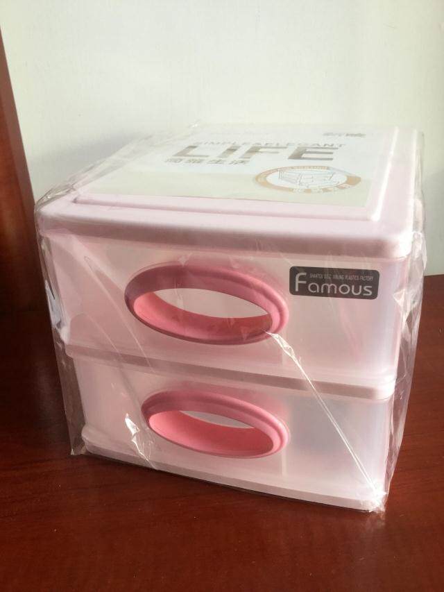 New Mausoleum Desktop Two-floor Drawer Type Transparent Plastic Containing Cabinet Desk Finishing Box Makeup Cabinet Collection Box