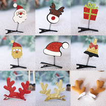 Christmas hairpin Hair accessories Accessories Small gifts Santa Claus Deer gift bag Small tree bells gift pendant Card issuance