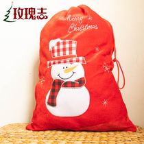 Christmas ornaments Christmas tree ornaments Santa Claus Snowman gift bag Brushed linen large gift bag