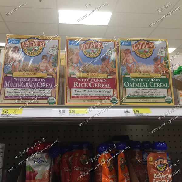 (Ship from New York) American original EARTH BEST baby organic iron-added rice flour oat flour