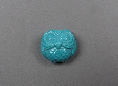 Украшения на шею 原矿纯天然绿松石猫头鹰 苏工高瓷雕刻背云 小吊坠雕件