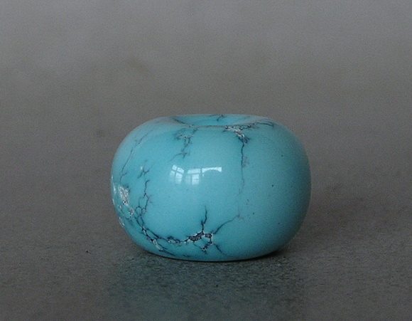 DIY аксессуары 原矿纯天然1.8绿松石鼓珠 小平安扣 diy散珠