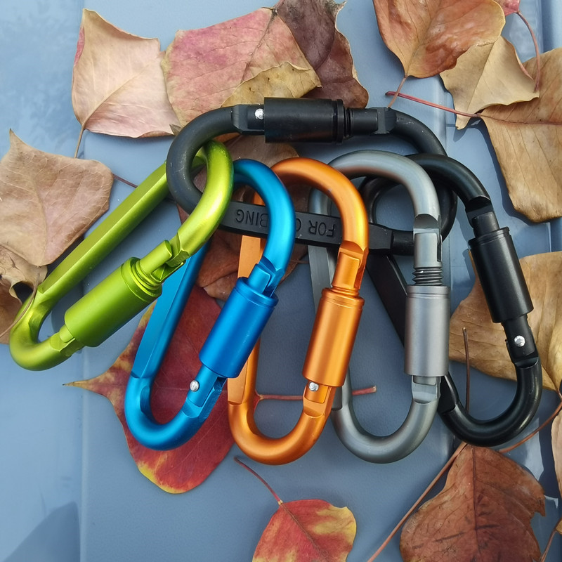 Outdoor safety buckle carabiner fast hanging rope hook spring lock aluminum alloy key d type quick hanging metal D