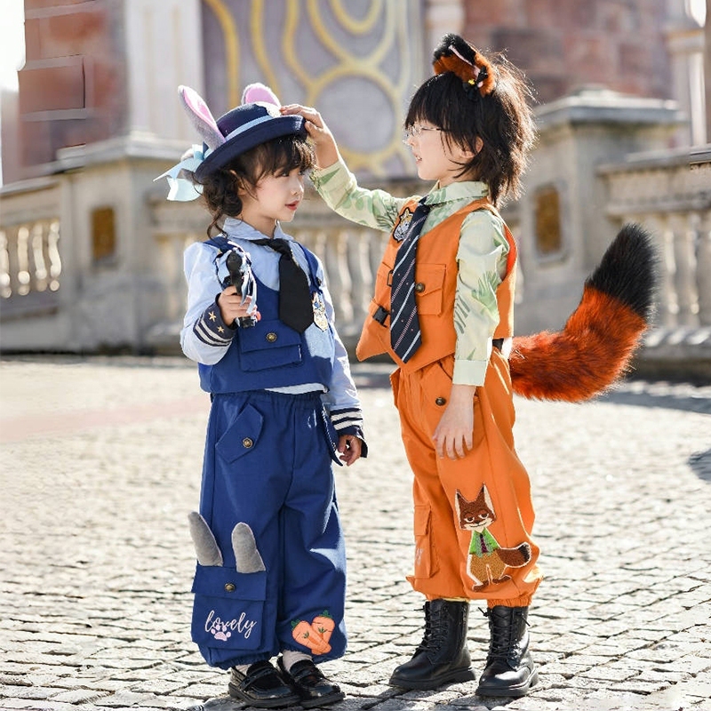 Boys' Outfit Zootopia Nick the Fox Performance Summer Female Bunny Police Officer Costume Children's Judy Cosplay Boys' Outfit Zootopia Nick the Fox Performance Summer Female Bunny Police Officer Costume Children's Judy Cosplay