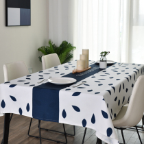 Feather fruit modern fashion blue small fresh waterproof oil-proof anti-fouling wash-free cotton linen tablecloth table fabric tablecloth