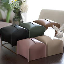 (Feather Leather) Napkin Paper Box Nordic Simple Home Living Room Bedroom Creative Waterproof Tissue Box Paper Box