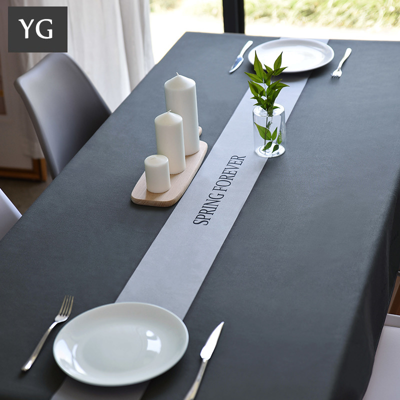 Plume Nordic Wind Table Cloth Cotton Linen Waterproof Oil Free Wash Table Cloth Modern Minima Dining Room Café Table Cloth