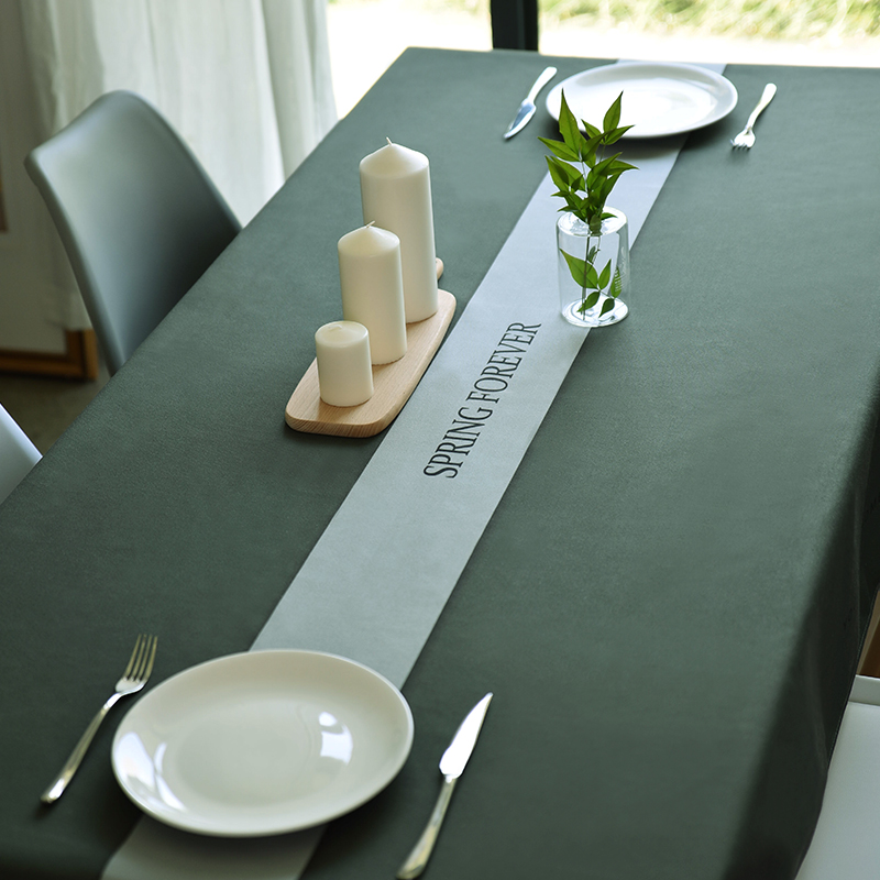Nordic long round table table cloth cotton linen waterproof and anti-burn, anti-wash thickened with enlarged table cloth modern minimalist table cloth