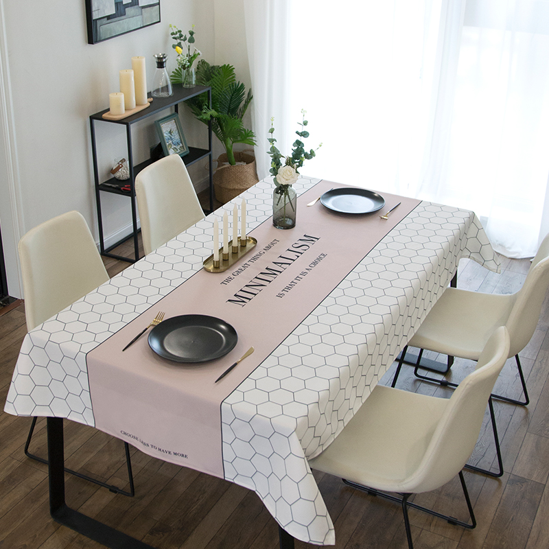 Yu Guo Nordic simple ins wind cotton hemp geometric coffee table cover Waterproof and anti-scalding thickened electrical cabinet table mat table