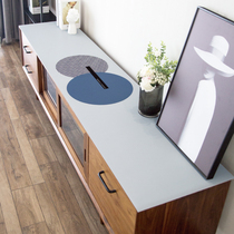 Nordic geometric ultra-strip leather cushion TV cabinet table cloth table cloth tea table waterproof and oil proof rectangular living room table cushion