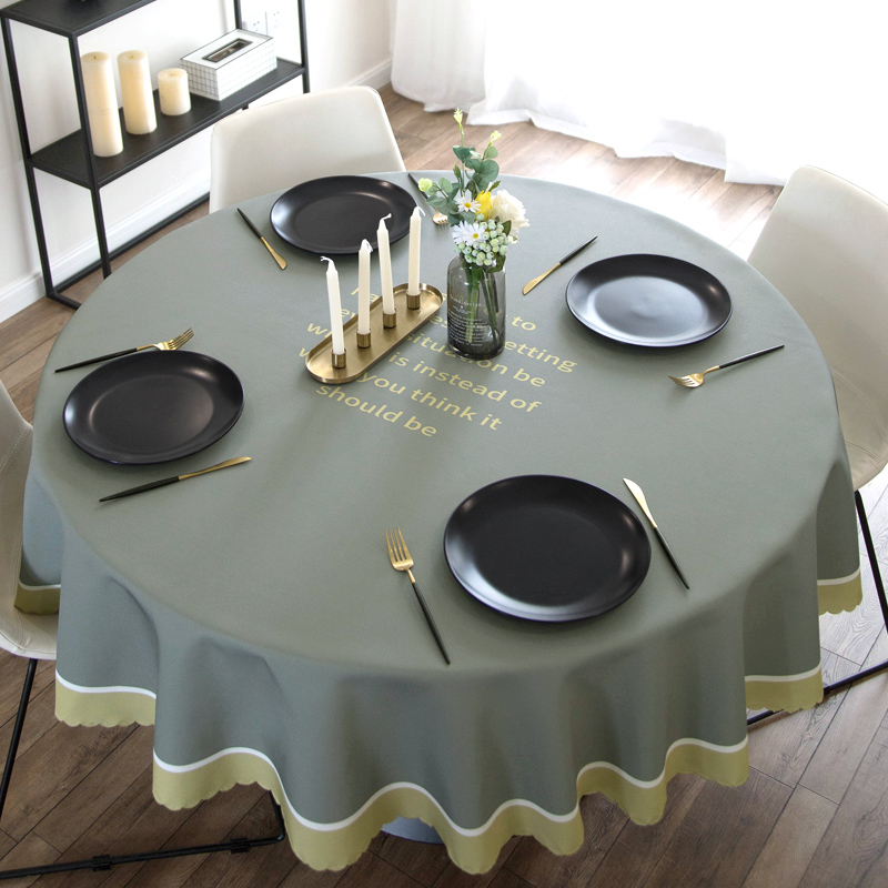 2021 New minimal modern pure cotton waterproof and oil - proof household square table cover round table cloth