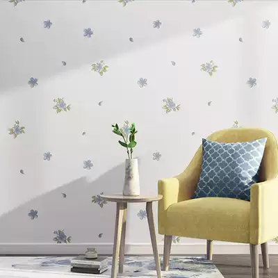 Pastoral small floral wallpaper bedroom wedding room 3D three-dimensional modern simple non-woven living room background wall wallpaper fresh