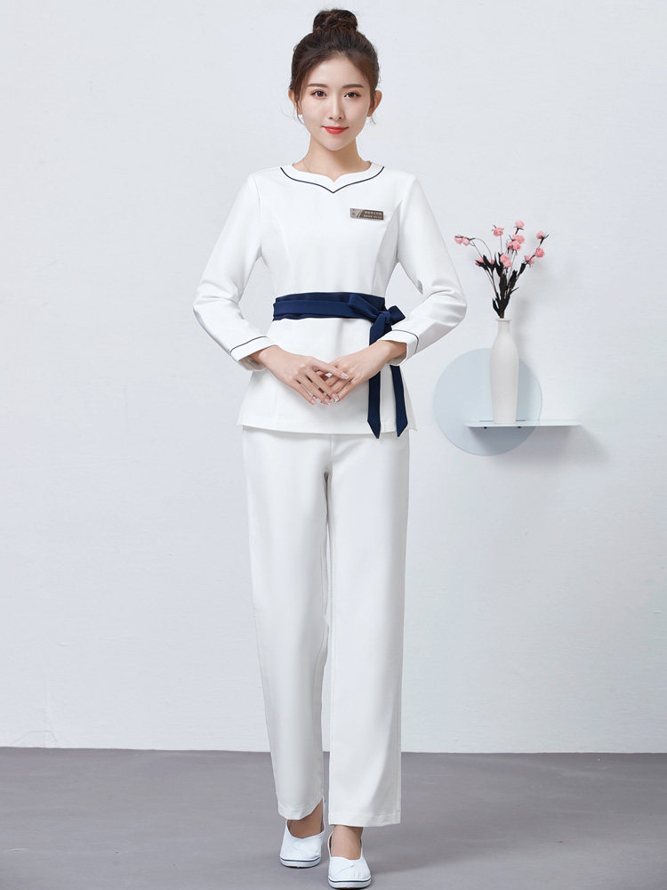 Beauty salon work clothes female high-end fashion skin management foot massage foot bath health club technician clothes suit autumn and winter