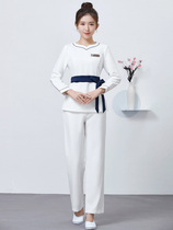 Beauty salon overalls womens high-end fashion skin management Pedicure Foot Bath health club technician clothing set autumn and winter