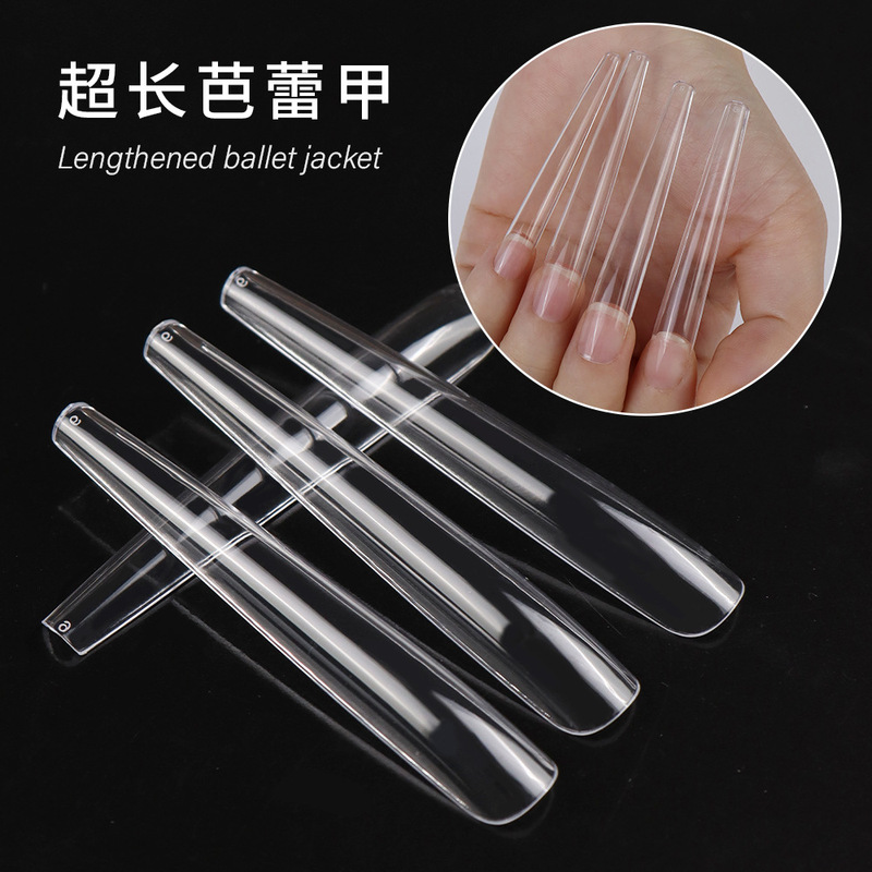 6.0 Nail Art Extra Long Ballet Nail Tips False Nails Display Salon Art Nails Transparent Full Cover Wearable Nail Tips
