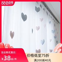 Cotton and linen curtains pure white window screen curtains Princess wind translucent impermeable bedroom girl net red model 2020 new