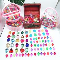 Gem toy Princess diamond childrens crystal colorful stone diy plastic handmade beaded puzzle treasure box gift