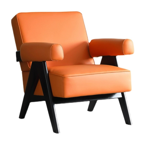 Северный сплошной деревянный стул для отдыха маленький квартира балконы кожаный одно диван -стул Дизайнер Отель Кресло кресло кресло кресло