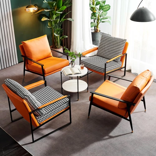 Скандинавский свет, роскошный одиночный диван-кресло, кресло для отдыха, интернет-модель знаменитости, комната с тигром, итальянский стиль, гостиная, кожаный диван-кресло