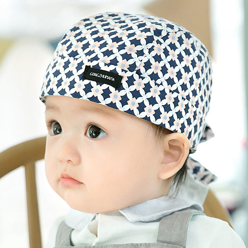 Baby hat spring autumn summer male baby pirate hat baby girl headscarf sunshade 0-1 year old thin and cute super cute