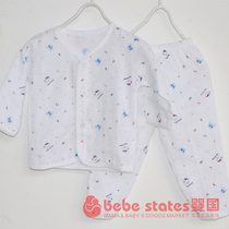 Baby gauze clothes set cotton spring and summer long-sleeved air-conditioned home clothes thin section sweat-absorbing 0-6 months