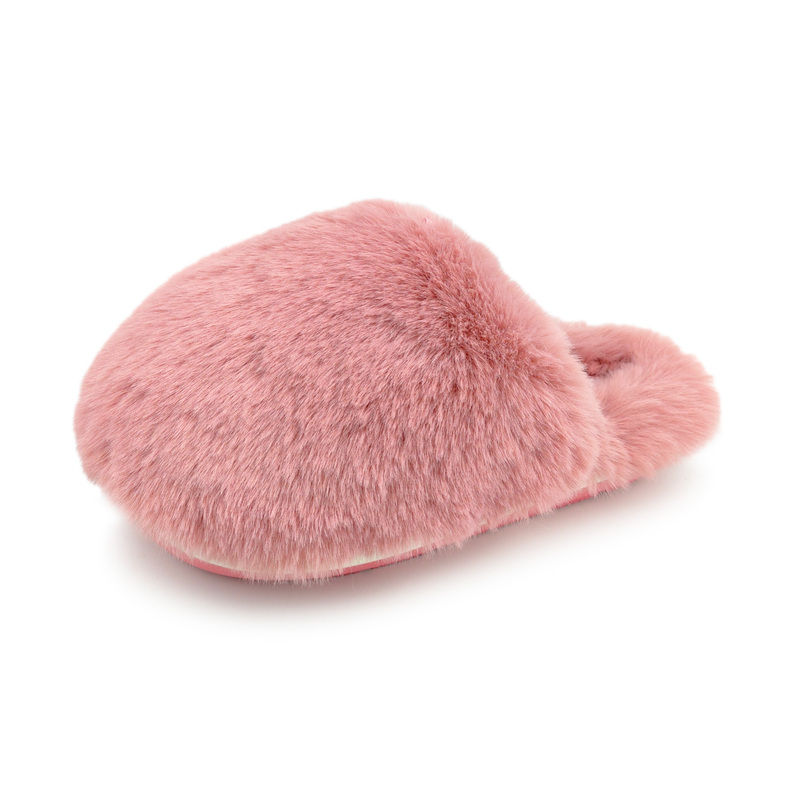 Warm Plush Slippers for Autumn and Winter, Cute Couple Slippers, Non-Slip, Suitable for Indoor and Outdoor Wear, Thick-Soled, Fluffy Fur Slippers for Women