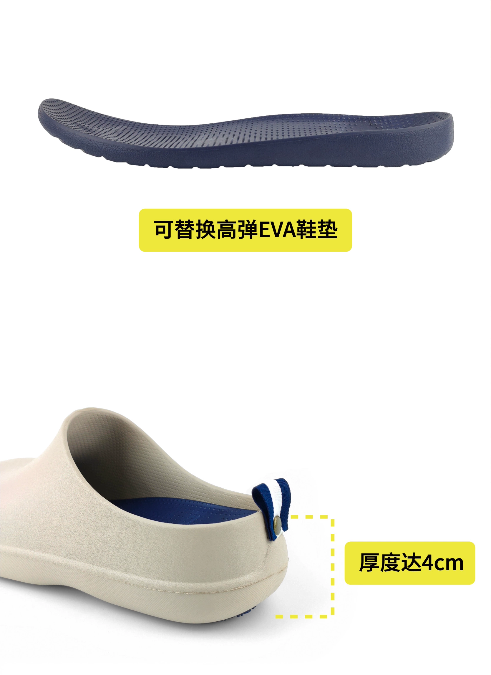 Japanese bisole Baotou half slippers eva thick-soled waterproof home wear work doctor operating room chef shoes