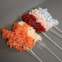 Simulation flower snow clove Green Heart blue wedding crape myrtle cherry blossom wedding ceiling decoration flower wedding hall soft dress flower material