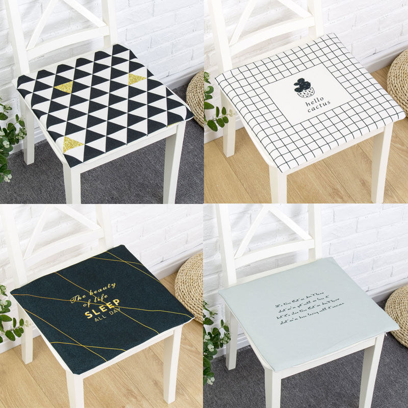 Nordic Marble Modern Minimalist Chair Cushion Cotton Linen Cushion Bench Brief Chair Cushion Non-slip Dining Chair Cushion Office-Taobao