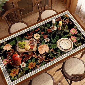 Late night flower series table mats and tablecloths light luxury