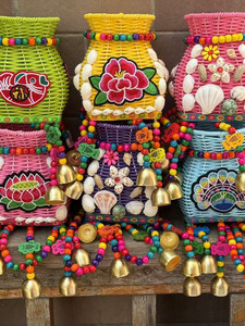 Kids Little Pannier Fish Basket Bamboo Woven Bag Kindergarten Performance Stage Props Imitation Rattan Plastic Weaving E