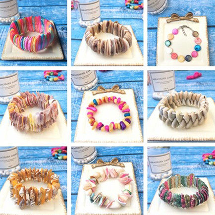Natural Sea Snail Shell Bracelet Pearl Gravel Bracelet Handstring Pearl Candy Craft Girls Accessories accessories Diy-Taobao